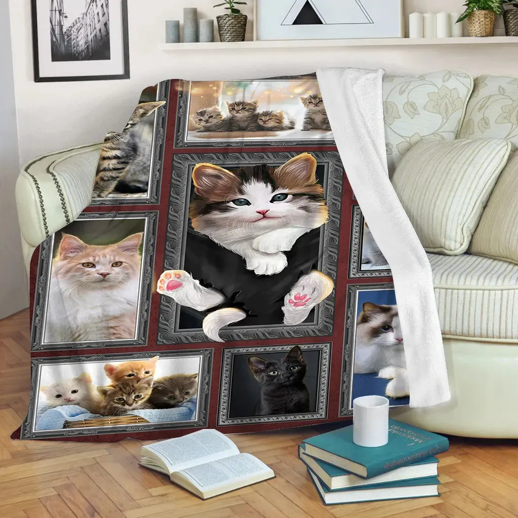 Plaid Mignon Chat 3D, Cadeau Pour Fan De Chats - CT19122240