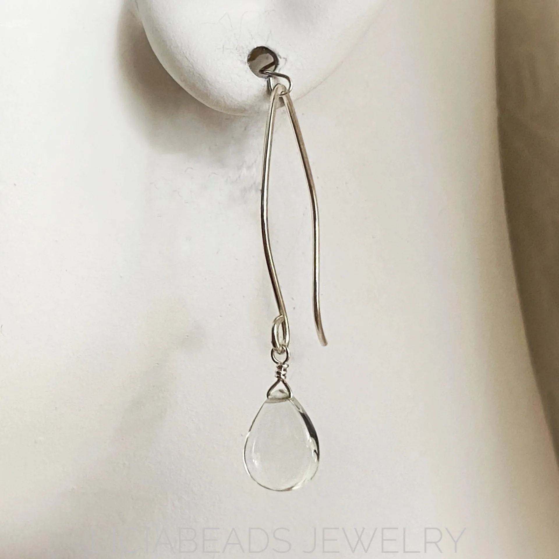 Prasiolite (Green Amethyst) and sterling silver earrings