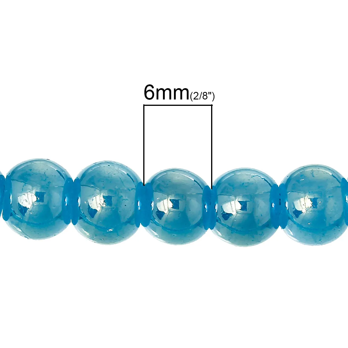 Round Glass Czech Loose Beads for Jewelry Making 6mm Blue AB Beads 30pcs