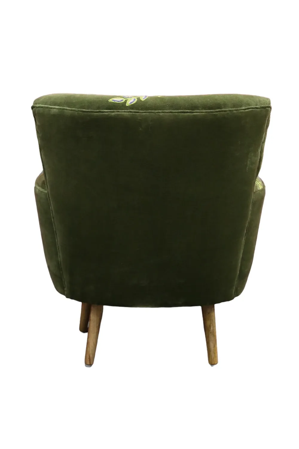 RUBY STAR TRADERS 50'S OCCASIONAL ARM CHAIR OLIVE MULTI