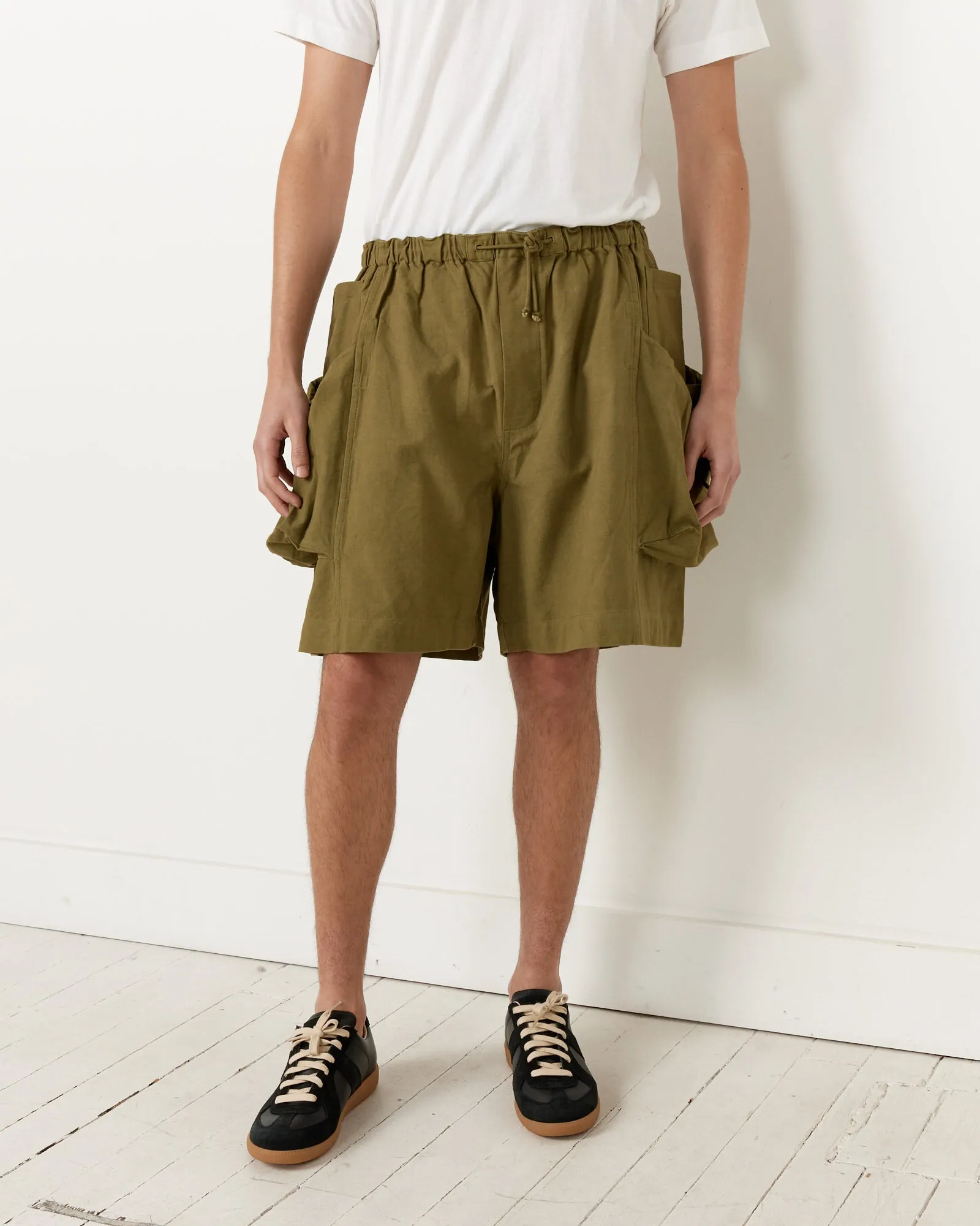 Salt Shorts in Olive Slub