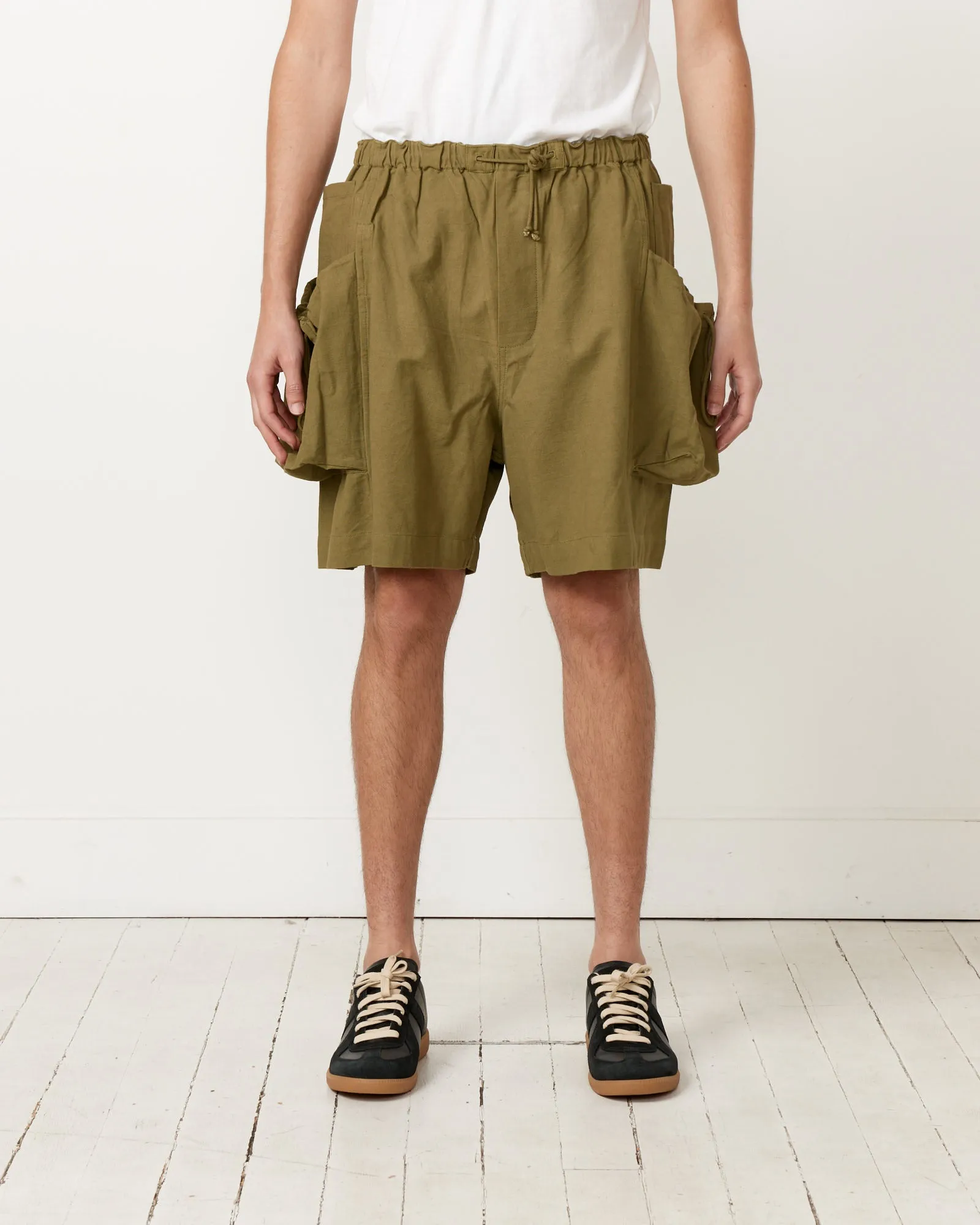 Salt Shorts in Olive Slub