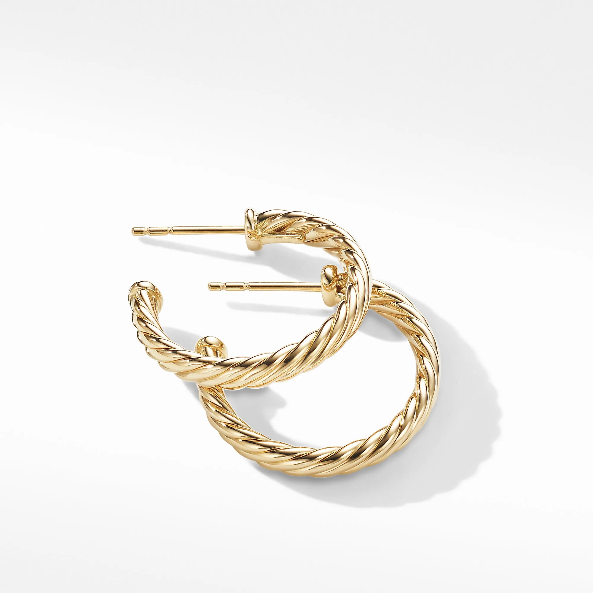 Small Cablespira Hoop Earrings in 18K Yellow Gold