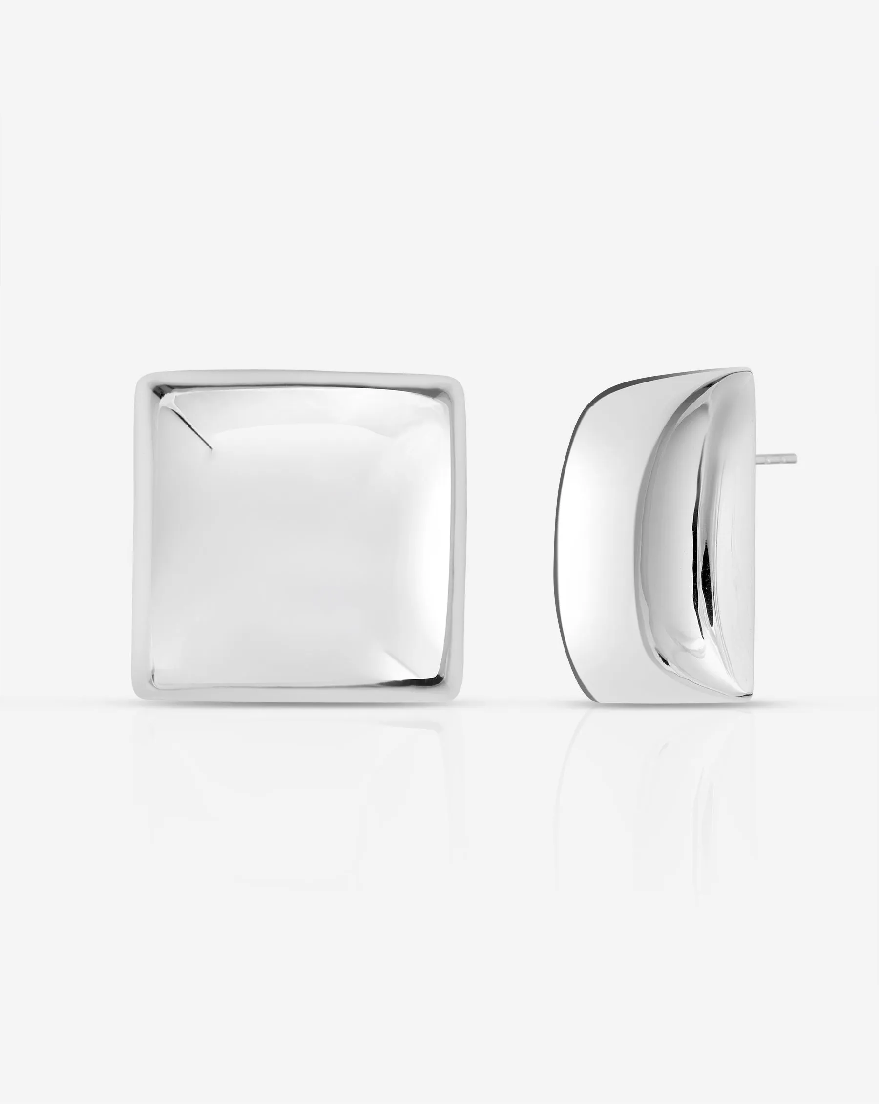 Statement Sterling - Square Cloud Studs