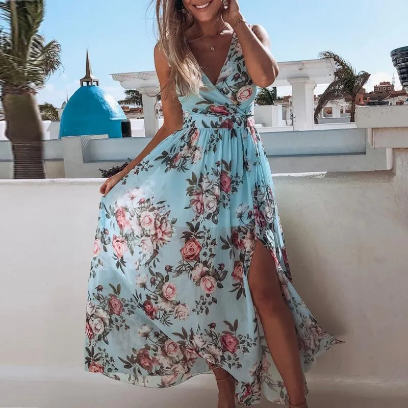 Summer Chiffon Dress Sexy Deep V-neck  Party Dress