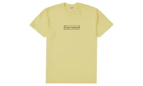 Supreme Kaws Chalk Logo T-Shirt Pale Yellow