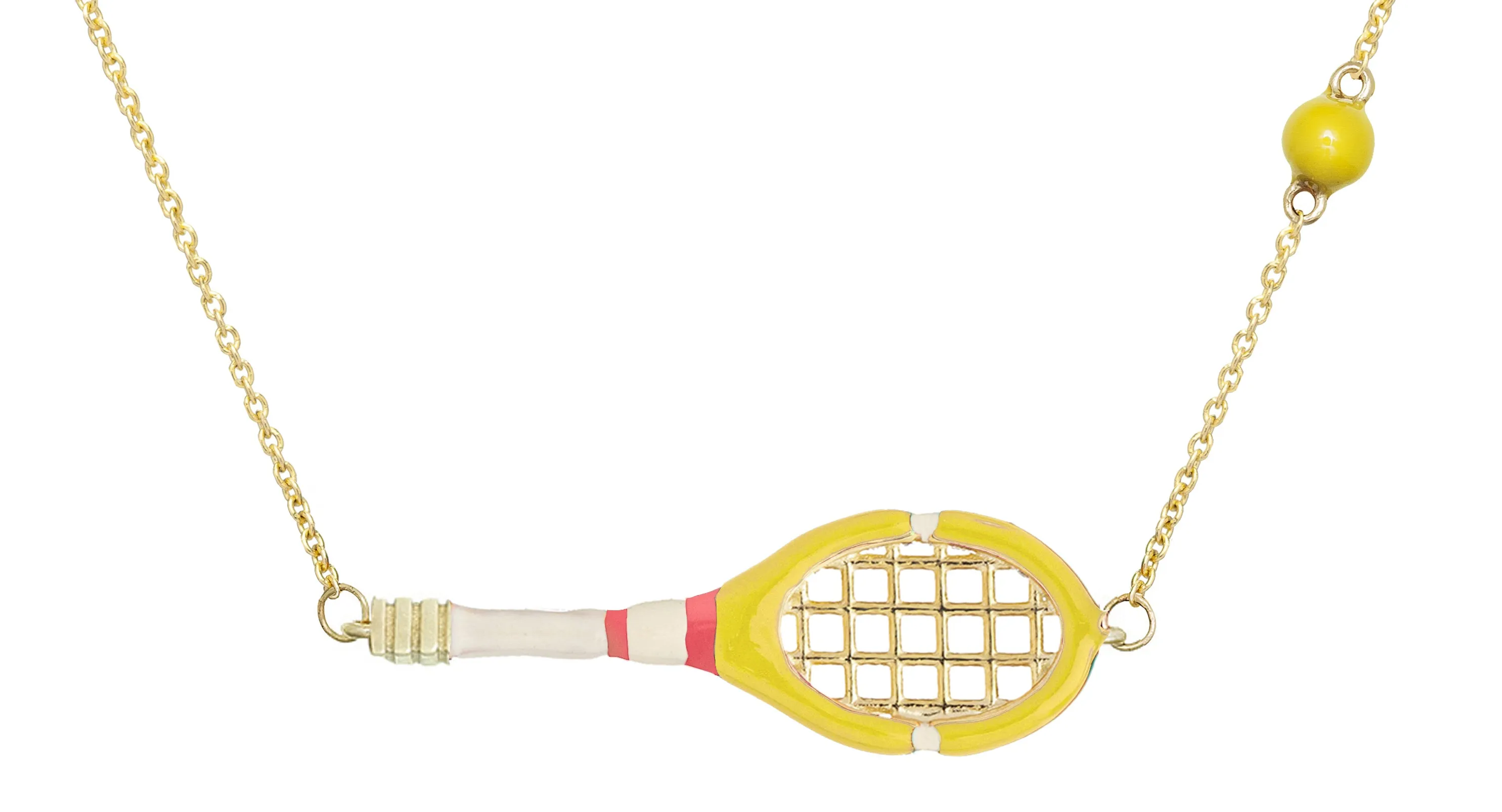 TENNIS PELOTA DAISY YELLOW NECKLACE