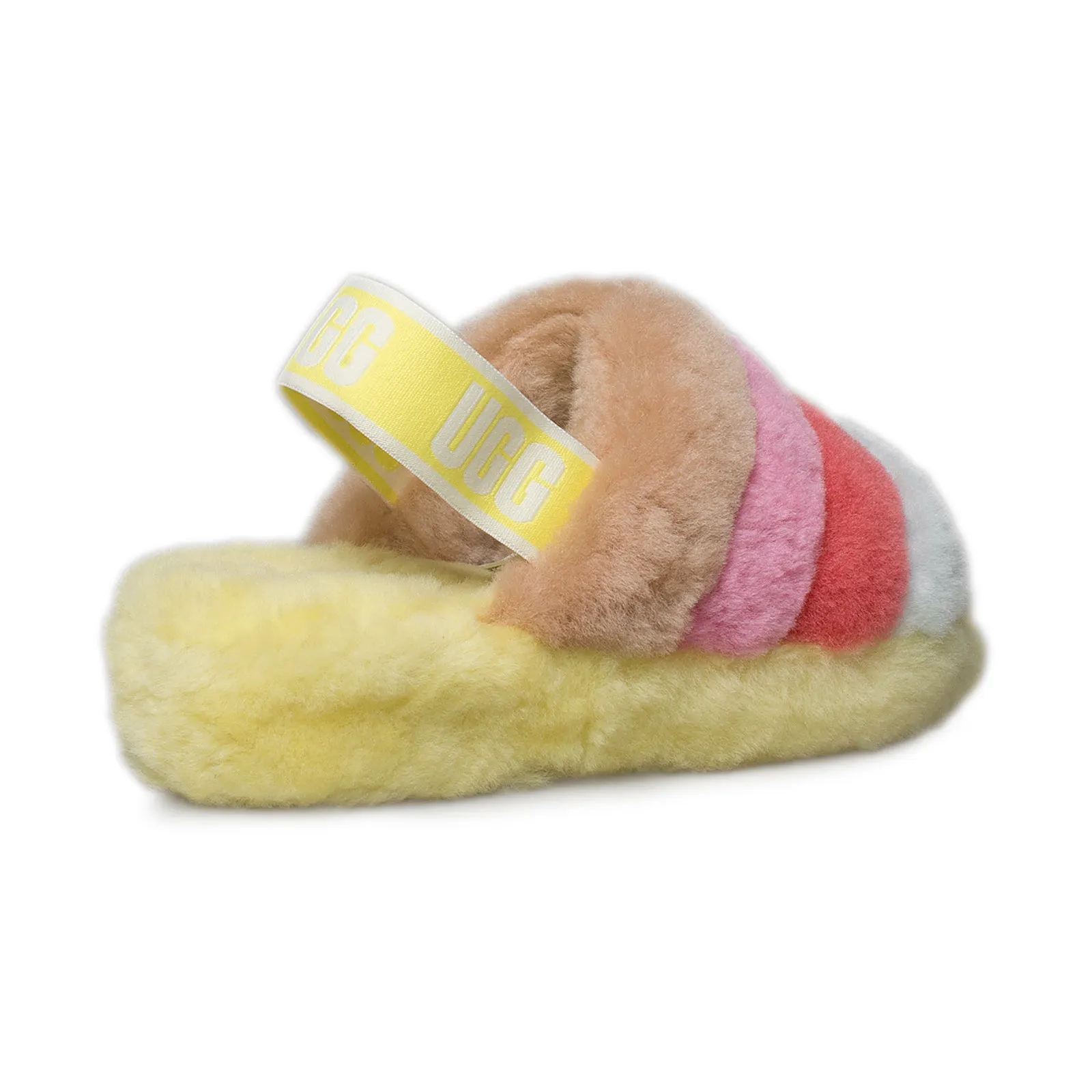 UGG Fluff Yeah Slide Yellow Multi Slippers - Women's