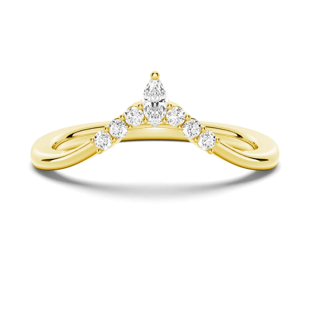 Unique Design Chevon Diamond Wedding Ring