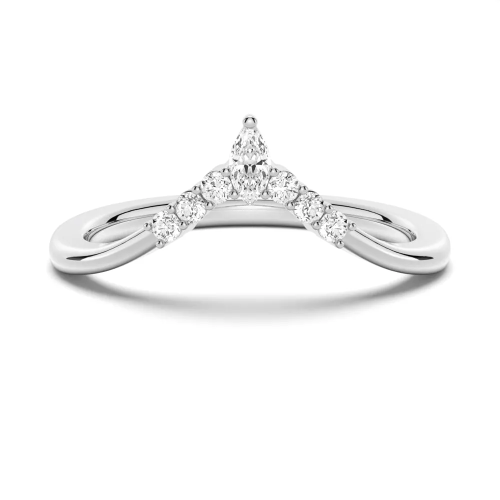 Unique Design Chevon Diamond Wedding Ring