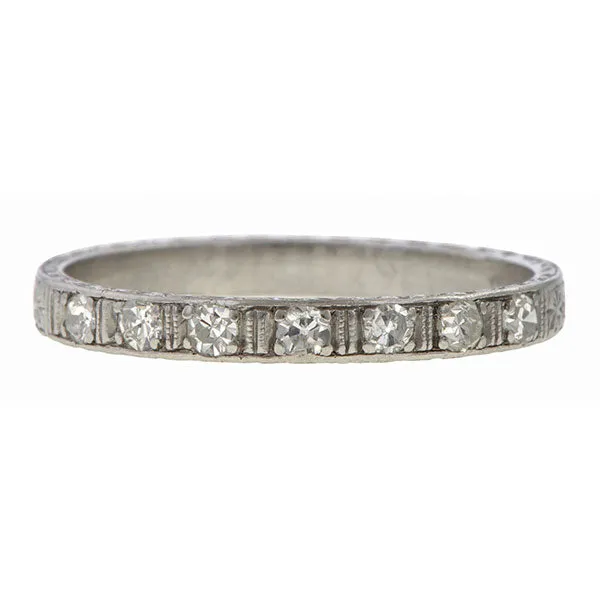 Vintage Diamond Wedding Band, Platinum