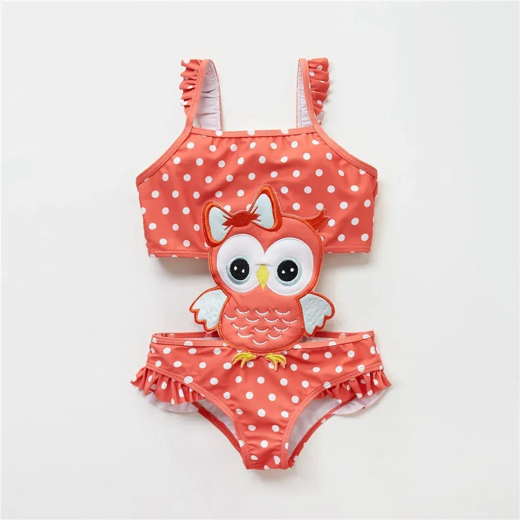 Watermelon Print Toddler Girls' Swimsuit