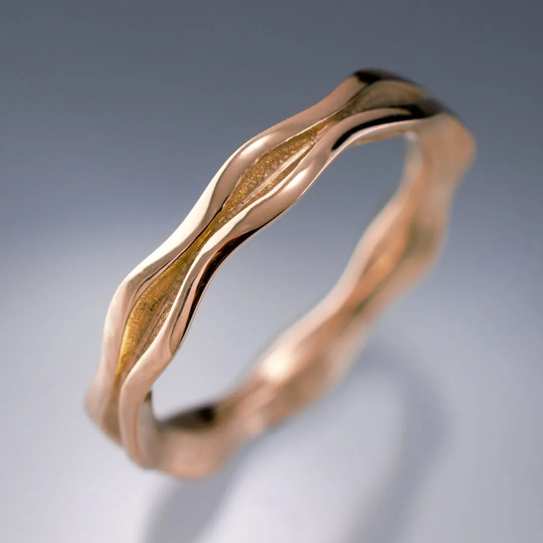 Wave Narrow Wedding Ring Band