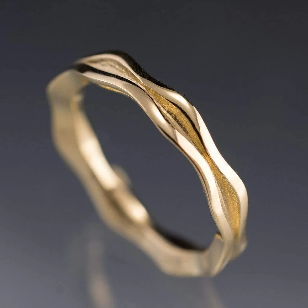 Wave Narrow Wedding Ring Band