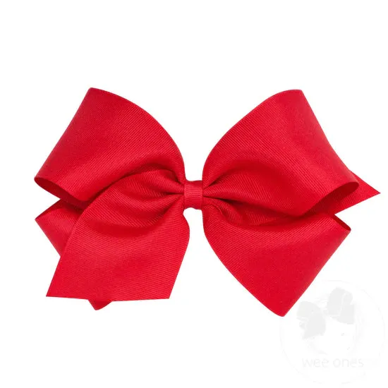 wee ones - Mini King Classic Grosgrain Girls Hair Bow (Plain Wrap)