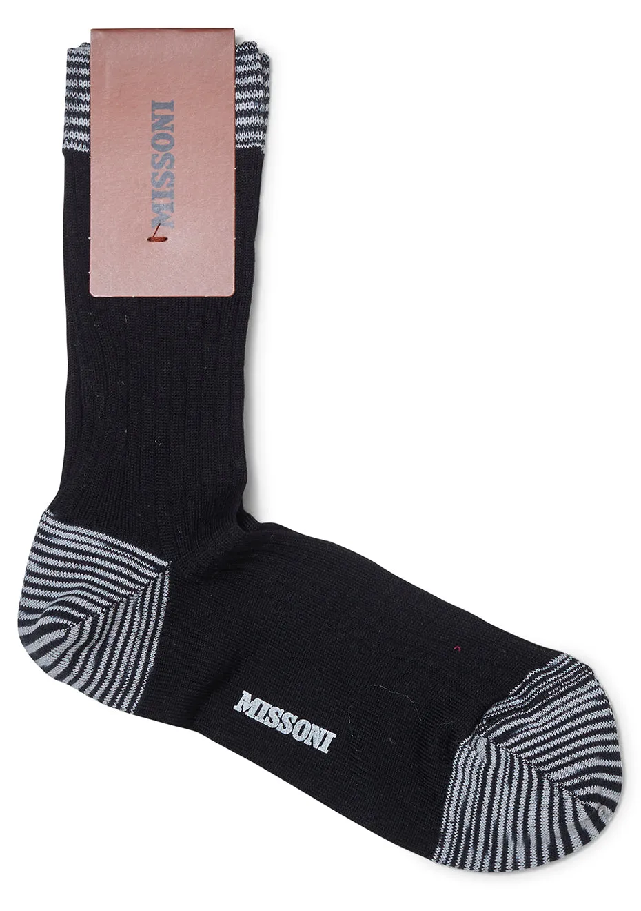 Women's Rib Knit Socks Black Stripes